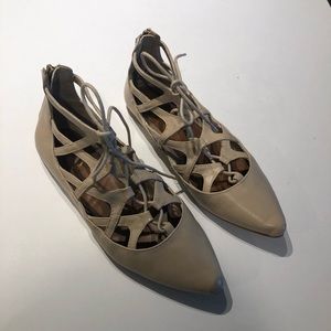 MIA Tan ballerina flats Anamarie size 7.5M cutout